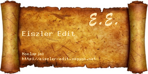 Eiszler Edit névjegykártya